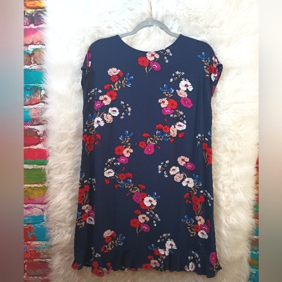 Popsugar Navy Blue Floral Sleeveless Dress Size S - Picture 3 of 7